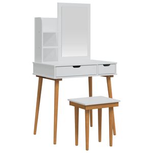 vidaXL Sminkasztal K&eacute;szlet FAUSKE 4 db Feh&eacute;r 76 x 50 x 143 cm