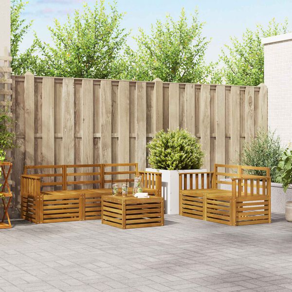 vidaXL &Uuml;lőgarnit&uacute;r&aacute;k 6 pcs Term&eacute;szetes T&ouml;m&ouml;r Ak&aacute;cfa