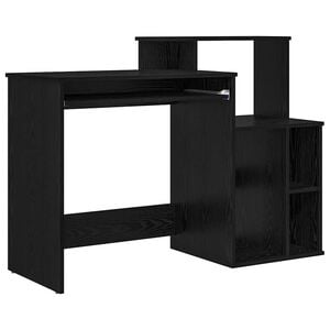 vidaXL Asztal Fekete t&ouml;lgy 120,5 x 44 x 88,5 cm Szerelt Fa