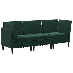 vidaXL Nappali b&uacute;tor szett 3 db S&ouml;t&eacute;tz&ouml;ld B&aacute;rsony