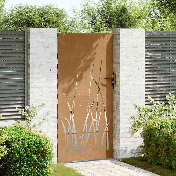 vidaXL fűmint&aacute;s corten ac&eacute;l kerti kapu 85 x 175 cm