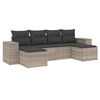 vidaXL 6 r&eacute;szes vil&aacute;gossz&uuml;rke polyrattan kerti &uuml;lőgarnit&uacute;ra p&aacute;rn&aacute;kkal