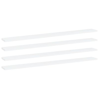 vidaXL 4 db fehér forgácslap könyvespolc 100 x 10 x 1,5 cm