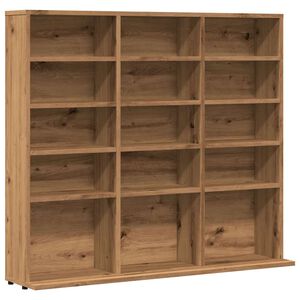 vidaXL k&eacute;zműves t&ouml;lgy sz&iacute;nű szerelt fa CD-szekr&eacute;ny 100 x 23 x 89,5 cm