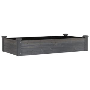 vidaXL sz&uuml;rke t&ouml;m&ouml;r fenyőfa kerti magas&aacute;gy&aacute;s b&eacute;l&eacute;ssel 120x60x25 cm