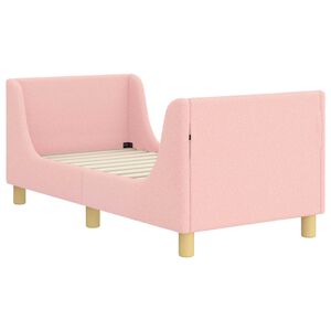vidaXL Gyerek&aacute;gy keret fejt&aacute;ml&aacute;val R&oacute;zsasz&iacute;n 70 x 140 cm Boucl&eacute;