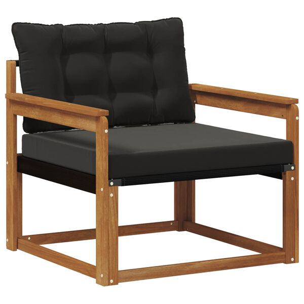 vidaXL K&uuml;lt&eacute;ri kanap&eacute; szett T&ouml;m&ouml;r ak&aacute;cfa &eacute;s textil&eacute;n Term&eacute;szetes