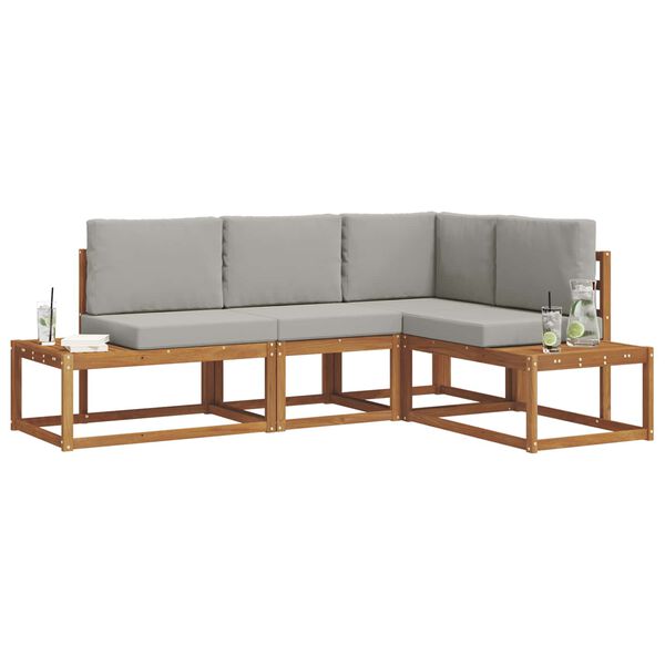 vidaXL K&uuml;lt&eacute;ri kanap&eacute; szett 4 Darab Term&eacute;szetes &eacute;s Vil&aacute;gossz&uuml;rke