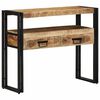 vidaXL Konzolasztal fi&oacute;kkal Barna 90 x 33 x 75 cm T&ouml;m&ouml;r Mang&oacute;f&aacute;t