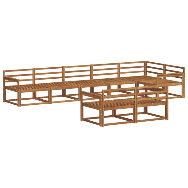 vidaXL K&uuml;lt&eacute;ri kanap&eacute; szett 8 pcs Term&eacute;szetes T&ouml;m&ouml;r Ak&aacute;cfa