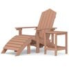 vidaXL barna HDPE kerti adirondack sz&eacute;k l&aacute;btart&oacute;val &eacute;s asztallal