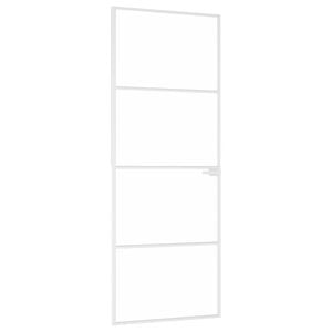 vidaXL feh&eacute;r edzett &uuml;veg &eacute;s alum&iacute;nium v&eacute;kony belt&eacute;ri ajt&oacute; 76x201,5 cm
