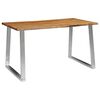 vidaXL t&ouml;m&ouml;r ak&aacute;cfa &eacute;s rozsdamentes ac&eacute;l &eacute;tkezőasztal 140 x 80 x 75 cm