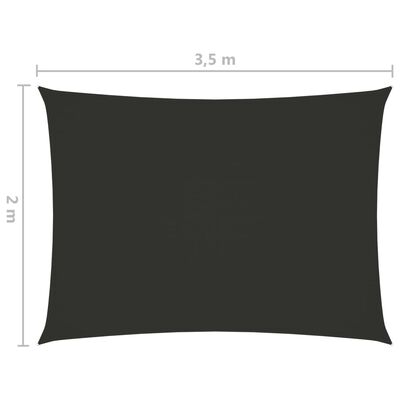 vidaXL antracitszürke téglalap alakú oxford-szövet napvitorla 2x3,5 m