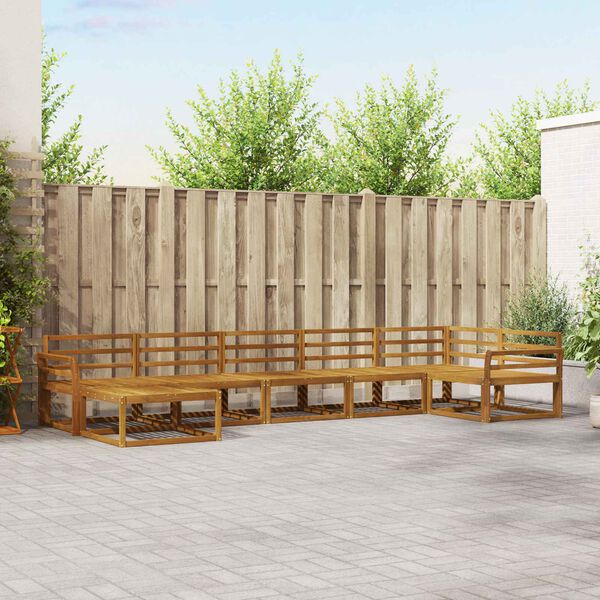 vidaXL K&uuml;lt&eacute;ri kanap&eacute; szett 7 pcs Term&eacute;szetes T&ouml;m&ouml;r Ak&aacute;cfa