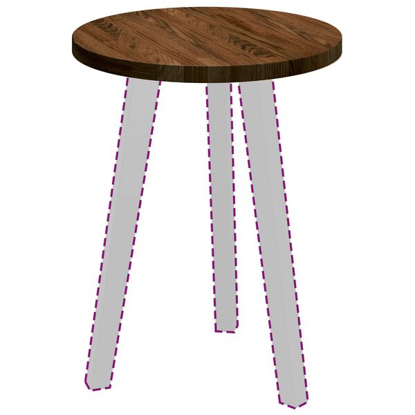 vidaXL Asztallap S&ouml;t&eacute;t Barna &Oslash; 40 x 2,5 cm T&ouml;m&ouml;r T&ouml;lgyfa