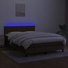 vidaXL barna sz&ouml;vet rug&oacute;s &eacute;s LED-es &aacute;gy matraccal 140x190 cm