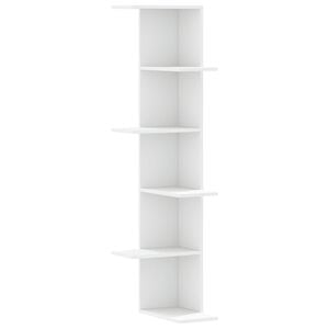 vidaXL feh&eacute;r szerelt fa fali sarokpolc 36,5 x 36,5 x 140 cm