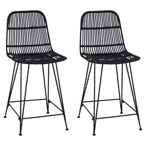 vidaXL B&aacute;rsz&eacute;k 2 db Fekete 44 x 54 x 96 cm Rattan &eacute;s ac&eacute;l