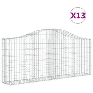 vidaXL 13 db &iacute;ves horganyzott vas gabion kos&aacute;r 200x30x80/100 cm