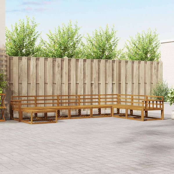 vidaXL K&uuml;lt&eacute;ri kanap&eacute; szett 8 pcs Term&eacute;szetes T&ouml;m&ouml;r Ak&aacute;cfa