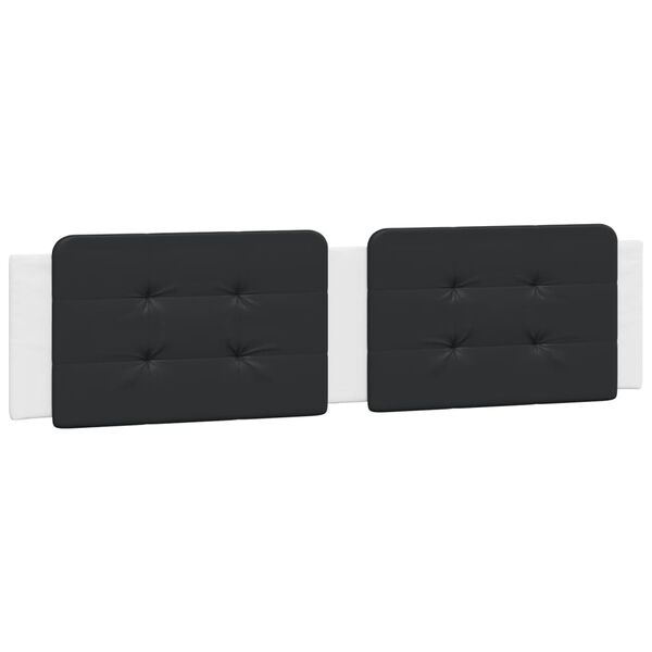 vidaXL fekete &eacute;s feh&eacute;r műbőr fejt&aacute;mla p&aacute;rna Zadar 200 cm