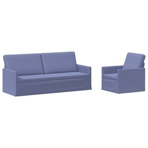 vidaXL Kanap&eacute; Szett 2 pcs Farmerk&eacute;k Sz&ouml;vet