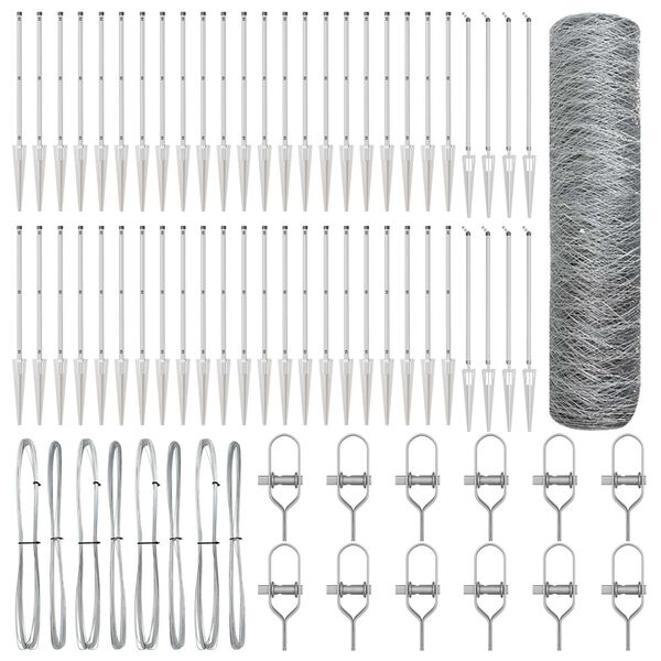 vidaXL Ker&iacute;t&eacute;soszlop Ez&uuml;st 100 x 0,5 m (50 mm h&aacute;l&oacute;) Ac&eacute;l