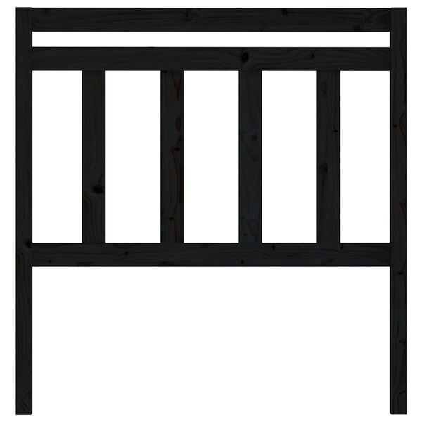 vidaXL fekete t&ouml;m&ouml;r fenyőfa &aacute;gyfejt&aacute;mla 106 x 4 x 100 cm