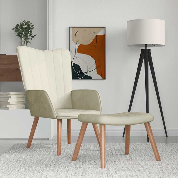 vidaXL kr&eacute;mfeh&eacute;r b&aacute;rsony pihenősz&eacute;k l&aacute;btart&oacute;val