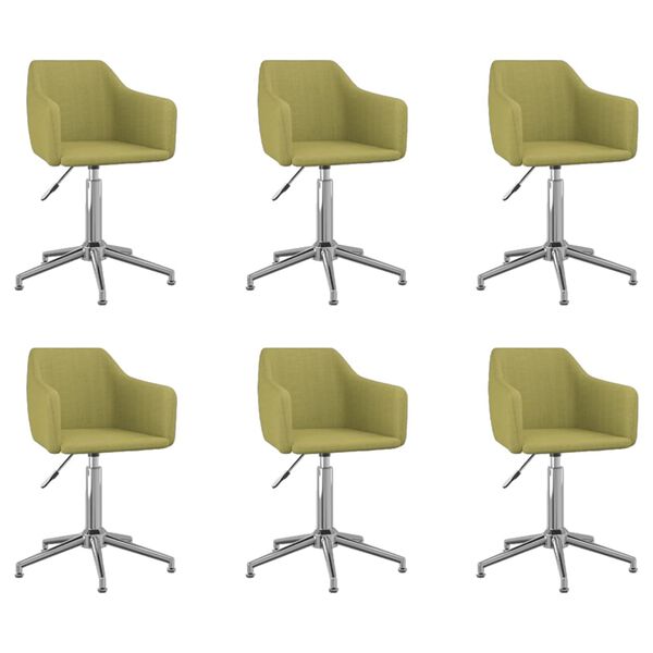 vidaXL 6 db z&ouml;ld sz&ouml;vet forg&oacute; &eacute;tkezősz&eacute;k