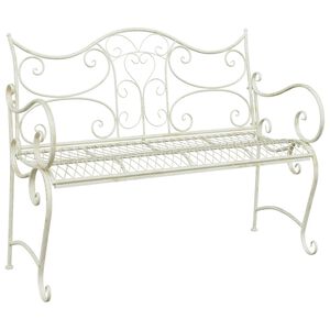 vidaXL Kerti pad 2-&Uuml;lőhelyek sz&aacute;ma 114 x 56,5 x 90 cm Ac&eacute;l Antik feh&eacute;r