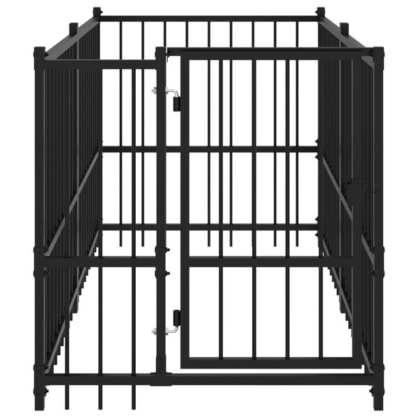 vidaXL fekete ac&eacute;l kutyakennel 193,5 x 97 x 100 cm