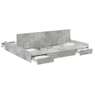 vidaXL &Aacute;gykeret t&aacute;rol&oacute;val fi&oacute;kkal Beton Sz&uuml;rke 200 x 200 cm Szerelt Fa