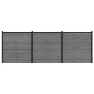 vidaXL Ker&iacute;t&eacute;s K&eacute;szlet 526 x 186 cm WPC &eacute;s Alum&iacute;nium Sz&uuml;rke
