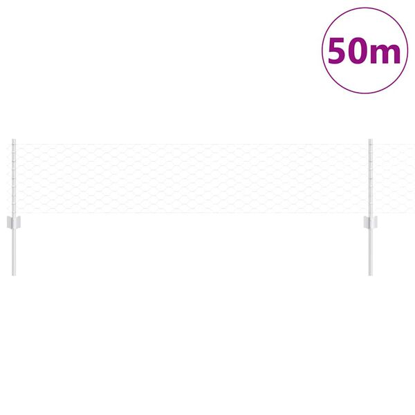 vidaXL Ker&iacute;t&eacute;s oszlopokkal Ez&uuml;st 0,4 x 50 m Ac&eacute;l