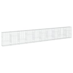 vidaXL horganyzott vas gabion kos&aacute;r fed&eacute;llel 1000 x 50 x 150 cm