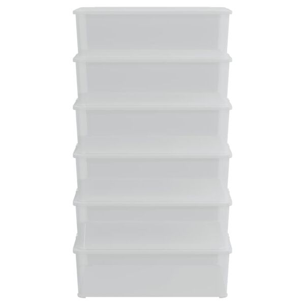 vidaXL 6 db rak&aacute;solhat&oacute; műanyag t&aacute;rol&oacute;doboz 25 L