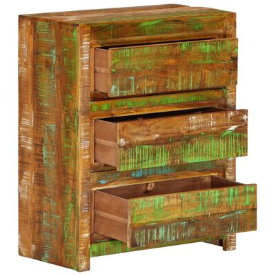 vidaXL többszínű tömör újrahasznosított fa fiókos szekrény 60x33x75 cm