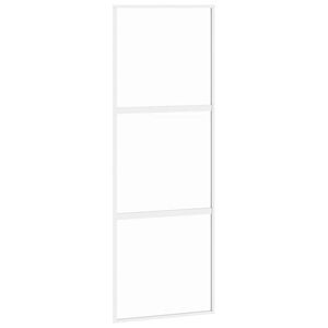 vidaXL feh&eacute;r edzett &uuml;veg &eacute;s alum&iacute;nium tol&oacute;ajt&oacute; 76 x 205 cm