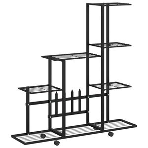 vidaXL fekete ac&eacute;l vir&aacute;gtart&oacute; &aacute;llv&aacute;ny ker&eacute;kkel 94,5 x 25 x 92,5 cm