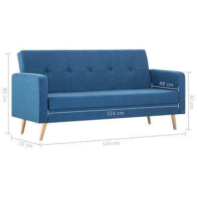 vidaXL kék szövet kanapé