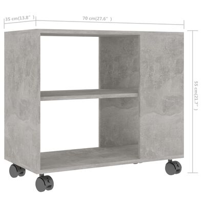 vidaXL betonszürke szerelt fa kisasztal 70 x 35 x 55 cm
