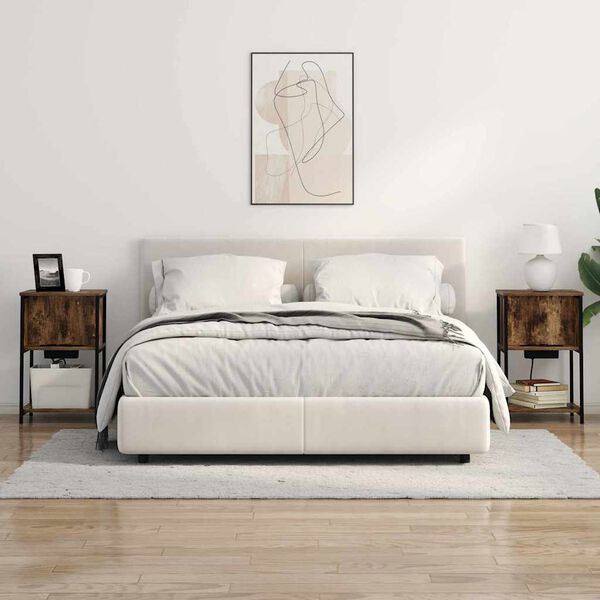 vidaXL &Eacute;jjeliszekr&eacute;ny F&uuml;st&ouml;lt t&ouml;lgy 38 x 31 x 61 cm Faanyag