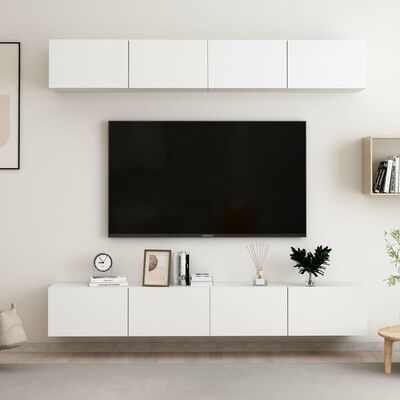 vidaXL 4 db fehér forgácslap TV-szekrény 100 x 30 x 30 cm