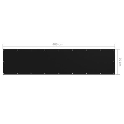 vidaXL fekete oxford-szövet erkélyparaván 90 x 400 cm
