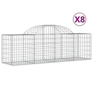 vidaXL 8 db &iacute;ves horganyzott vas gabion kos&aacute;r 200x50x60/80 cm