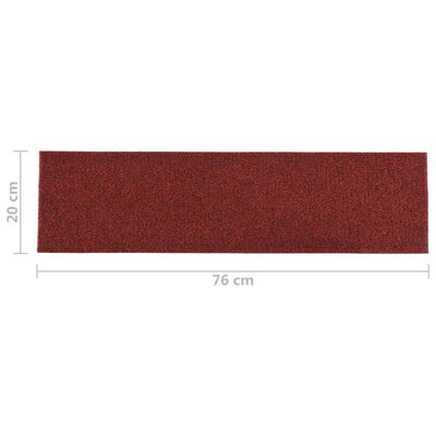 vidaXL 15 db piros négyszögletes öntapadó lépcsőszőnyeg 76 x 20 cm