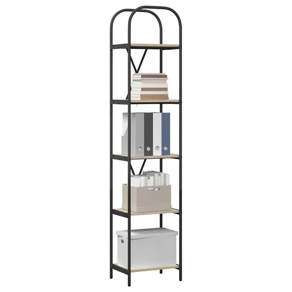 vidaXL K&ouml;nyvespolc Sonoma t&ouml;lgy 40 x 30 x 183 cm Faanyag