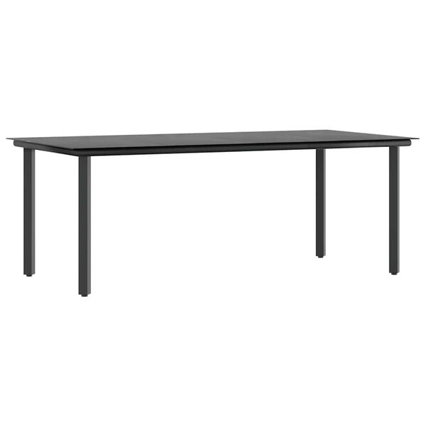 vidaXL 9 r&eacute;szes fekete polyrattan &uuml;veg kerti &eacute;tkezőgarnit&uacute;ra p&aacute;rn&aacute;kkal